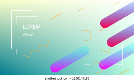 Colorful Background with Simple Geometric Shape. Holographic Colour Gradient. Cool Abstract Background. Template for Banner, Poster or Flyer Design. Vector Illustration.