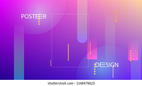 Colorful Background with Simple Geometric Shape. Holographic Colour Gradient. Cool Abstract Background. Vector Illustration.