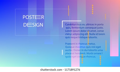 Colorful Background with Simple Geometric Shape. Holographic Colour Gradient. Cool Abstract Background. Template for Banner, Poster or Flyer Design. Vector Illustration.