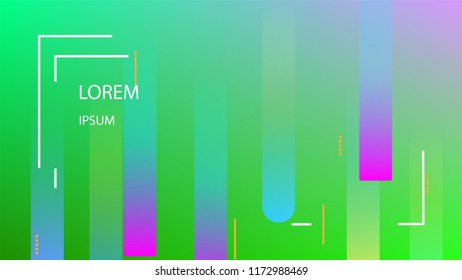 Colorful Background with Simple Geometric Shape. Holographic Colour Gradient. Cool Abstract Background. Template for Banner, Poster or Flyer Design. Vector Illustration.