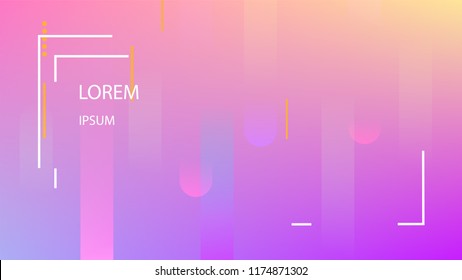 Colorful Background with Simple Geometric Shape. Holographic Colour Gradient. Cool Abstract Background. Template for Banner, Poster or Flyer Design. Vector Illustration.