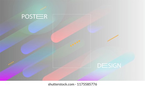 Colorful Background with Simple Geometric Shape. Holographic Colour Gradient. Cool Abstract Background. Template for Banner, Poster or Flyer Design. Vector Illustration.