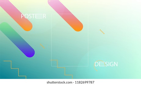 Colorful Background with Simple Geometric Shape. Holographic Colour Gradient. Cool Abstract Background. Template for Banner, Poster or Flyer Design. Vector Illustration.