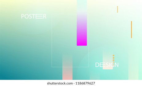 Colorful Background with Simple Geometric Shape. Holographic Colour Gradient. Cool Abstract Background. Vector Illustration.