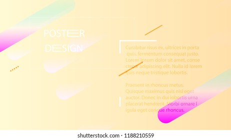Colorful Background with Simple Geometric Shape. Holographic Colour Gradient. Cool Abstract Background. Template for Banner, Poster or Flyer Design. Vector Illustration.