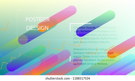 Colorful Background with Simple Geometric Shape. Holographic Colour Gradient. Modern Abstract Background. Vector Illustration.
