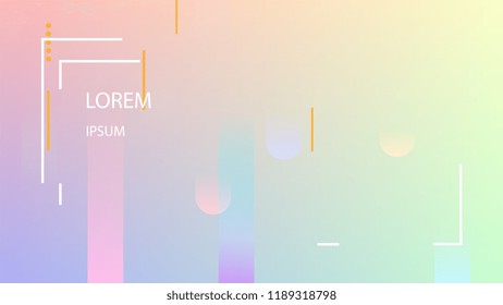 Colorful Background with Simple Geometric Shape. Holographic Colour Gradient. Cool Abstract Background. Vector Illustration.