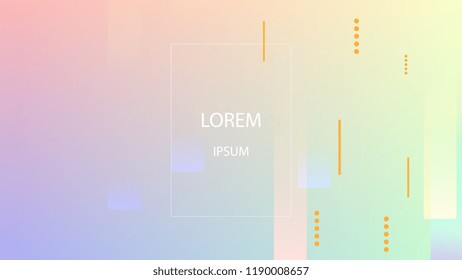 Colorful Background with Simple Geometric Shape. Holographic Colour Gradient. Trendy Abstract Background. Vector Illustration.