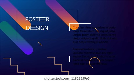 Colorful Background with Simple Geometric Shape. Holographic Colour Gradient. Cool Abstract Background. Template for Banner, Poster or Flyer Design. Vector Illustration.