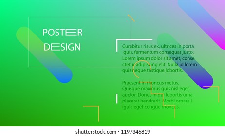 Colorful Background with Simple Geometric Shape. Holographic Colour Gradient. Cool Abstract Background. Vector Illustration.