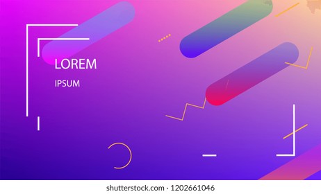 Colorful Background with Simple Geometric Shape. Holographic Colour Gradient. Trendy Abstract Background. Vector Illustration.