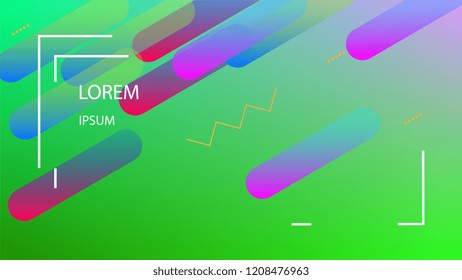 Colorful Background with Simple Geometric Shape. Holographic Colour Gradient. Cool Abstract Background. Vector Illustration.