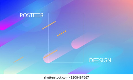 Colorful Background with Simple Geometric Shape. Holographic Colour Gradient. Modern Abstract Background. Vector Illustration.