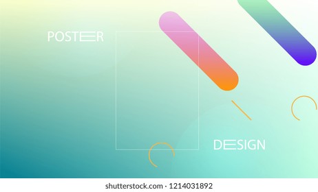 Colorful Background with Simple Geometric Shape. Holographic Colour Gradient. Trendy Abstract Background. Vector Illustration.