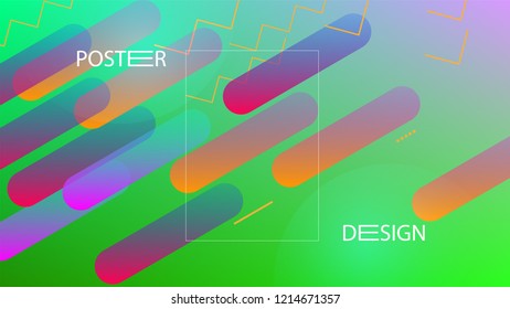 Colorful Background with Simple Geometric Shape. Holographic Colour Gradient. Cool Abstract Background. Vector Illustration.