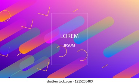 Colorful Background with Simple Geometric Shape. Holographic Colour Gradient. Trendy Abstract Background. Vector Illustration.
