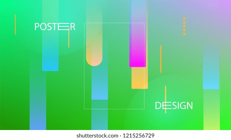 Colorful Background with Simple Geometric Shape. Holographic Colour Gradient. Trendy Abstract Background. Vector Illustration.