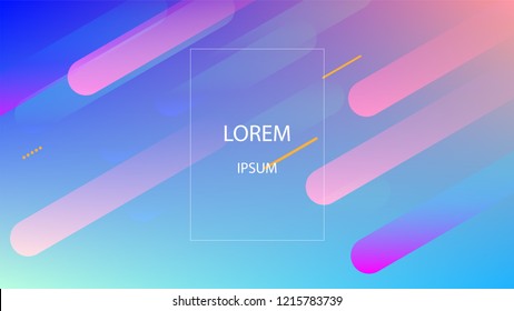 Colorful Background with Simple Geometric Shape. Holographic Colour Gradient. Cool Abstract Background. Template for Banner, Poster or Flyer Design. Vector Illustration.