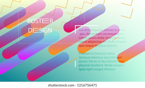 Colorful Background with Simple Geometric Shape. Holographic Colour Gradient. Modern Abstract Background. Vector Illustration.