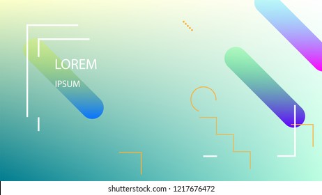 Colorful Background with Simple Geometric Shape. Holographic Colour Gradient. Cool Abstract Background. Vector Illustration.