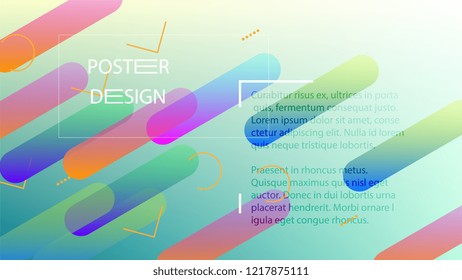 Colorful Background with Simple Geometric Shape. Holographic Colour Gradient. Trendy Abstract Background. Vector Illustration.