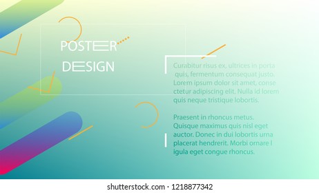 Colorful Background with Simple Geometric Shape. Holographic Colour Gradient. Cool Abstract Background. Template for Banner, Poster or Flyer Design. Vector Illustration.