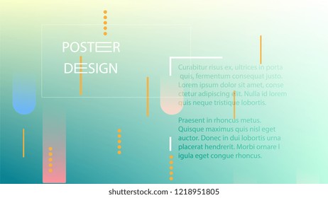 Colorful Background with Simple Geometric Shape. Holographic Colour Gradient. Trendy Abstract Background. Vector Illustration.