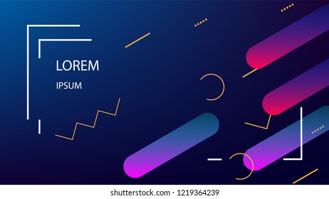 Colorful Background with Simple Geometric Shape. Holographic Colour Gradient. Trendy Abstract Background. Vector Illustration.
