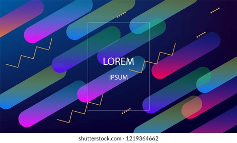 Colorful Background with Simple Geometric Shape. Holographic Colour Gradient. Cool Abstract Background. Template for Banner, Poster or Flyer Design. Vector Illustration.