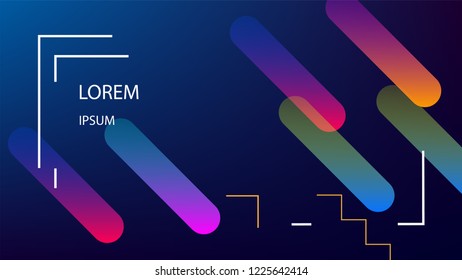 Colorful Background with Simple Geometric Shape. Holographic Colour Gradient. Trendy Abstract Background. Vector Illustration.
