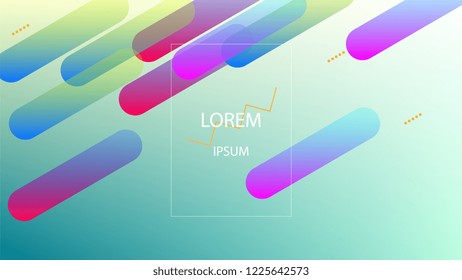 Colorful Background with Simple Geometric Shape. Holographic Colour Gradient. Cool Abstract Background. Template for Banner, Poster or Flyer Design. Vector Illustration.