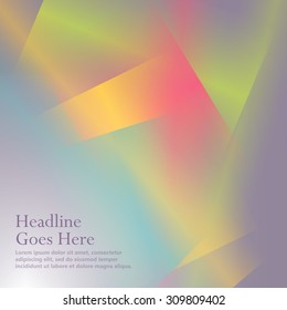 Colorful background with soft gradients and lines. Abstract texture with blurred and geometrical shapes. Stylish desighn element.
