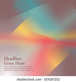 Colorful background with soft gradients and lines. Abstract texture with blurred and geometrical shapes. Stylish desighn element.