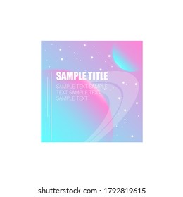 Colorful background space with two shiny planets, stars and some sample text and lines.