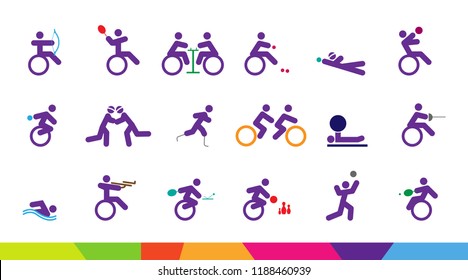 Colorful background for sport Of Disabled Athletes competition 2018. sport celebration game, suitable for flyer, brochure, banner design. vector illustration