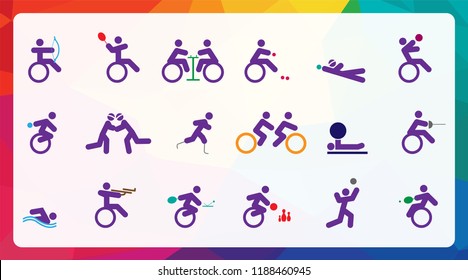 Colorful background for sport Of Disabled Athletes competition 2018. sport celebration game, suitable for flyer, brochure, banner design. vector illustration