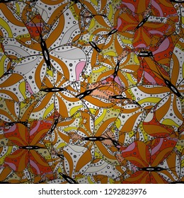 Colorful background for spring and summer design. Vector colored endless texture. Hand-drawn illustration. Seamless pattern with butterflies.