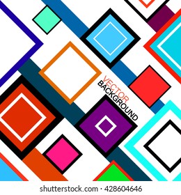 Colorful background with squares, geometric shapes, bright vector illustration, eps 10