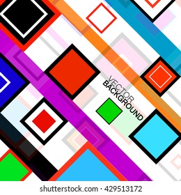 Colorful background with squares, geometric shapes, bright vector illustration, eps 10