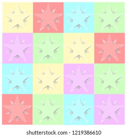 Colorful background of star in square
