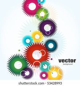 Colorful background with star wheels, vector