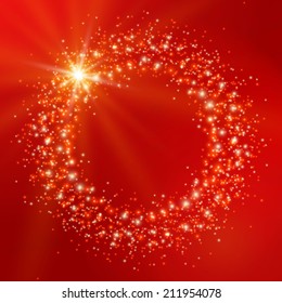 Colorful background with stars and lights. Vector illustration