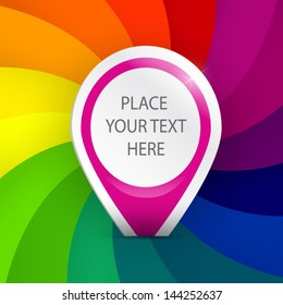 Colorful background with sticker, vector
