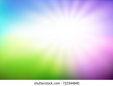 Colorful background with sunlight rays. Abstract Blurred gradient backdrop. Vector illustration for your graphic design, template, banner, poster or website.