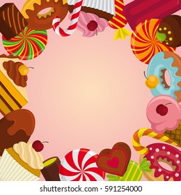 Colorful background with sweets. 