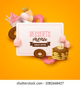 Colorful  background with sweets. Vector Illustration