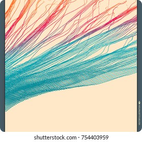 Colorful background in the technology style. 3d network design with particle. Abstract vector illustration. 