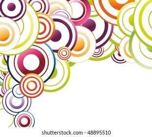 Colorful background template - rainbow circles. Vector illustration