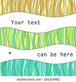 Colorful background for text. Several wave borders.