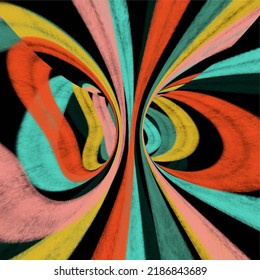Colorful background, torus map effect combination illustration